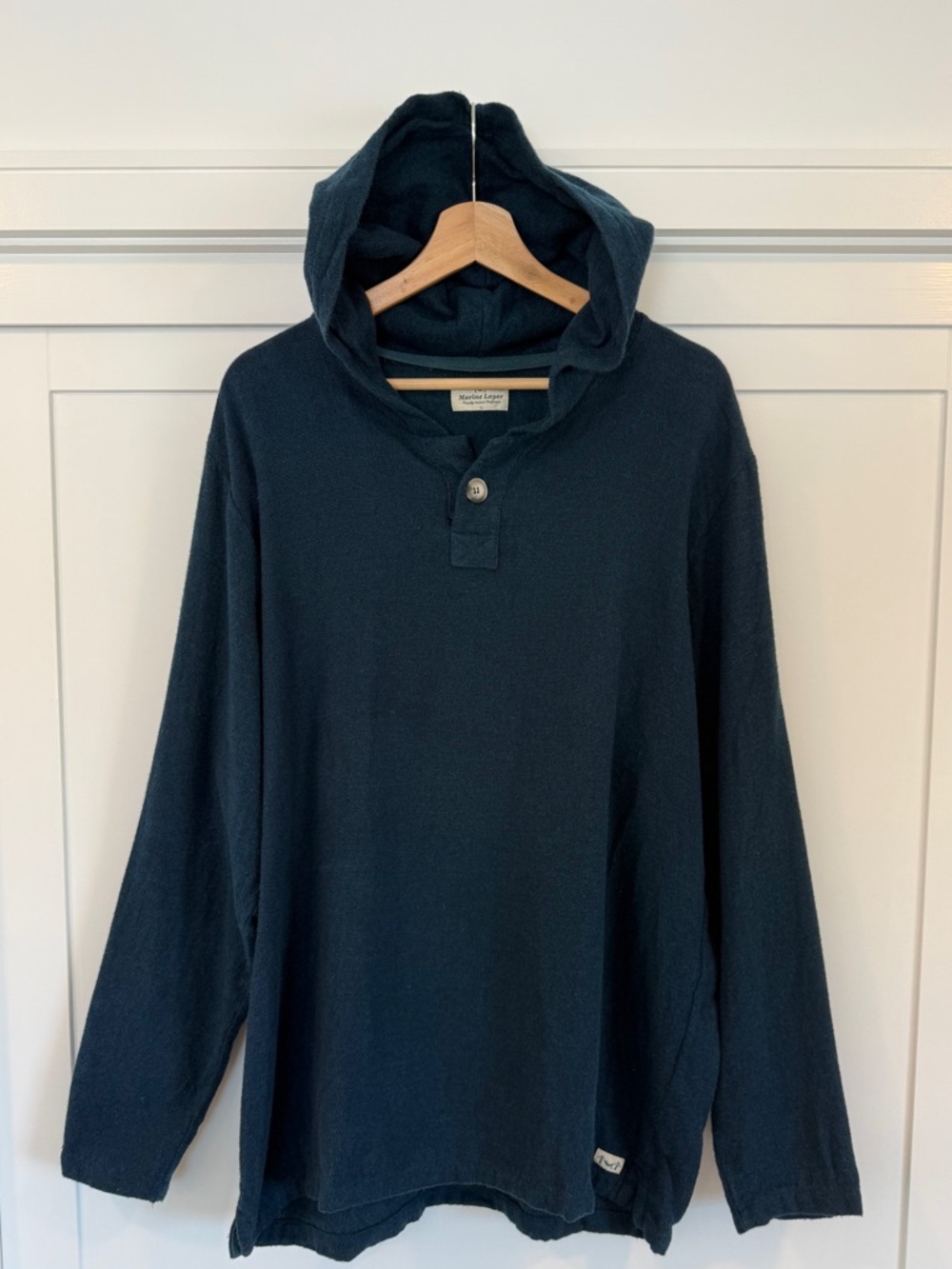 Marine Layer Men's Hooded Long-Sleeve Shirt - Navy